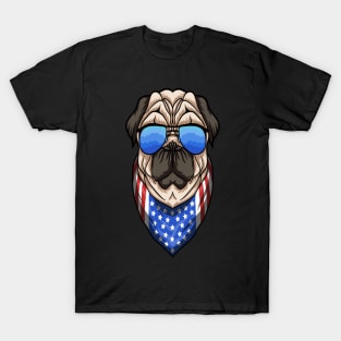 Pug Dog American T-Shirt